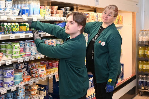 Myymäläapulainen työssään